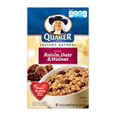 Quaker  instant oatmeal with real raisin date & walnuts, 10-packets Full-Size Picture